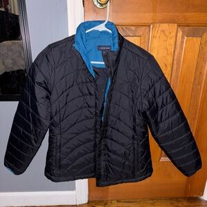 Lands End, lightweight winter jacket size small, dark navy